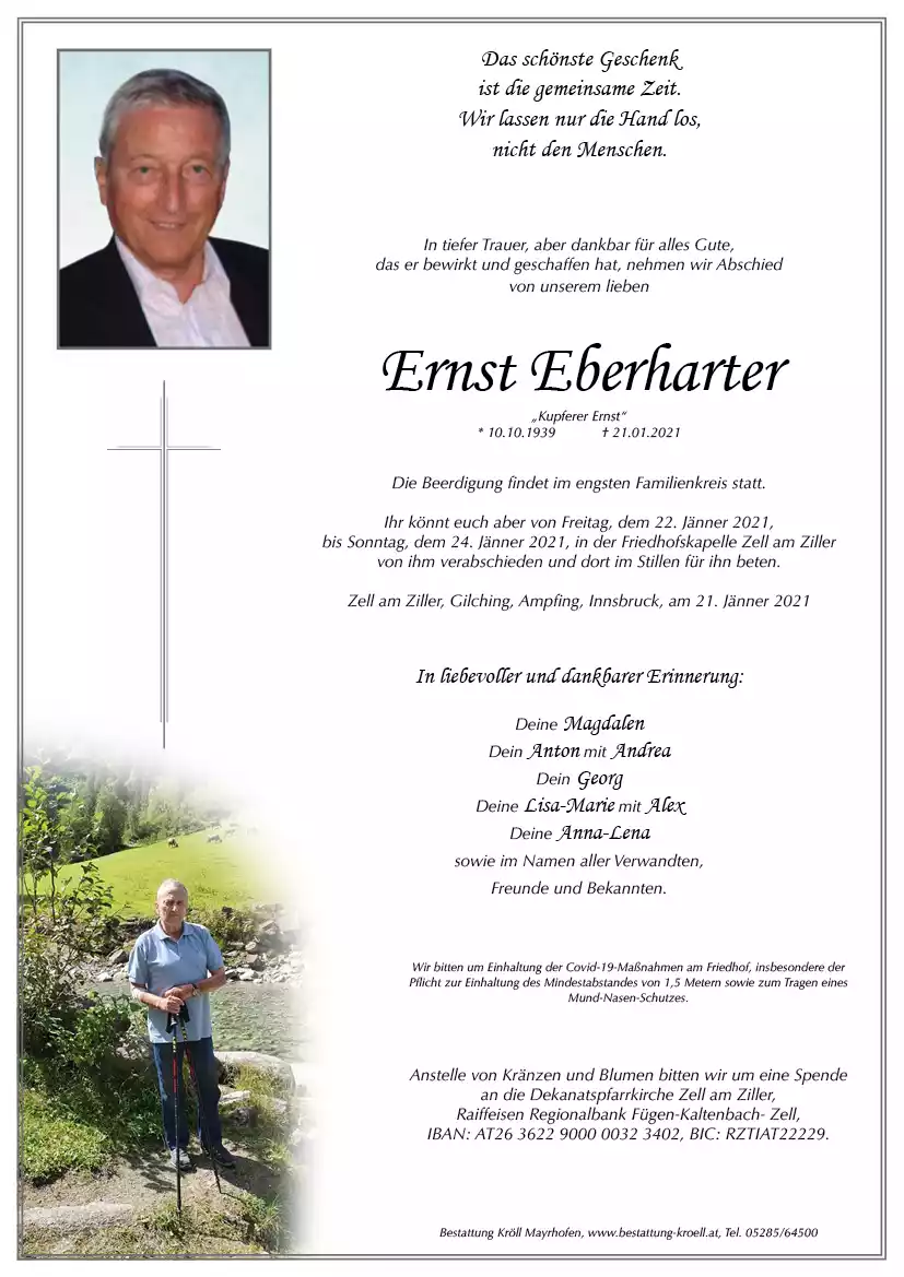 Parte von Ernst Eberharter